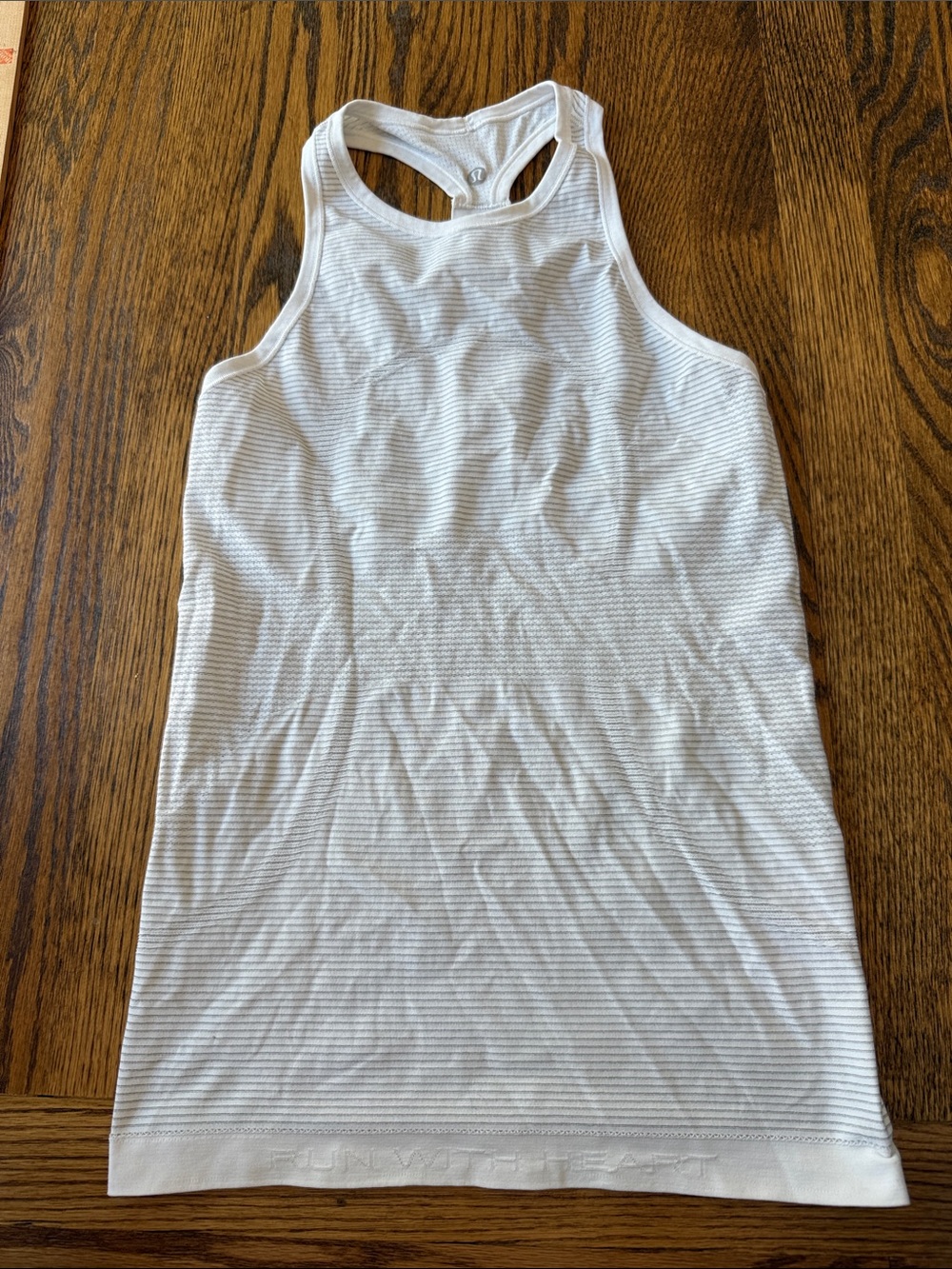 lululemon athletica White Ribbed Racerback Tank small
